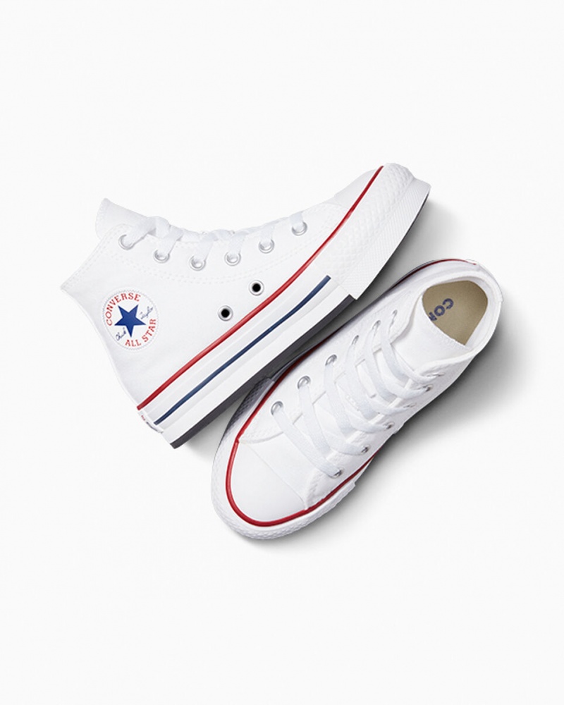 Converse Chuck Taylor All Star Lift Platform Hvide Mørkeblå | 12746USDP