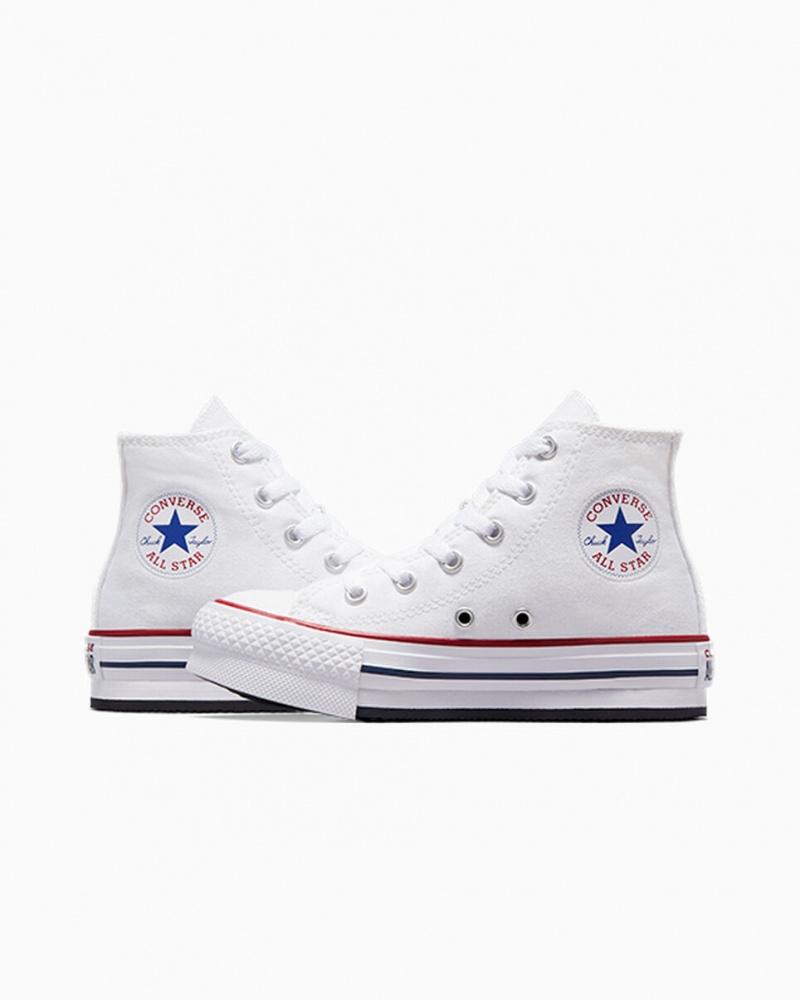 Converse Chuck Taylor All Star Lift Platform Hvide Mørkeblå | 12746USDP