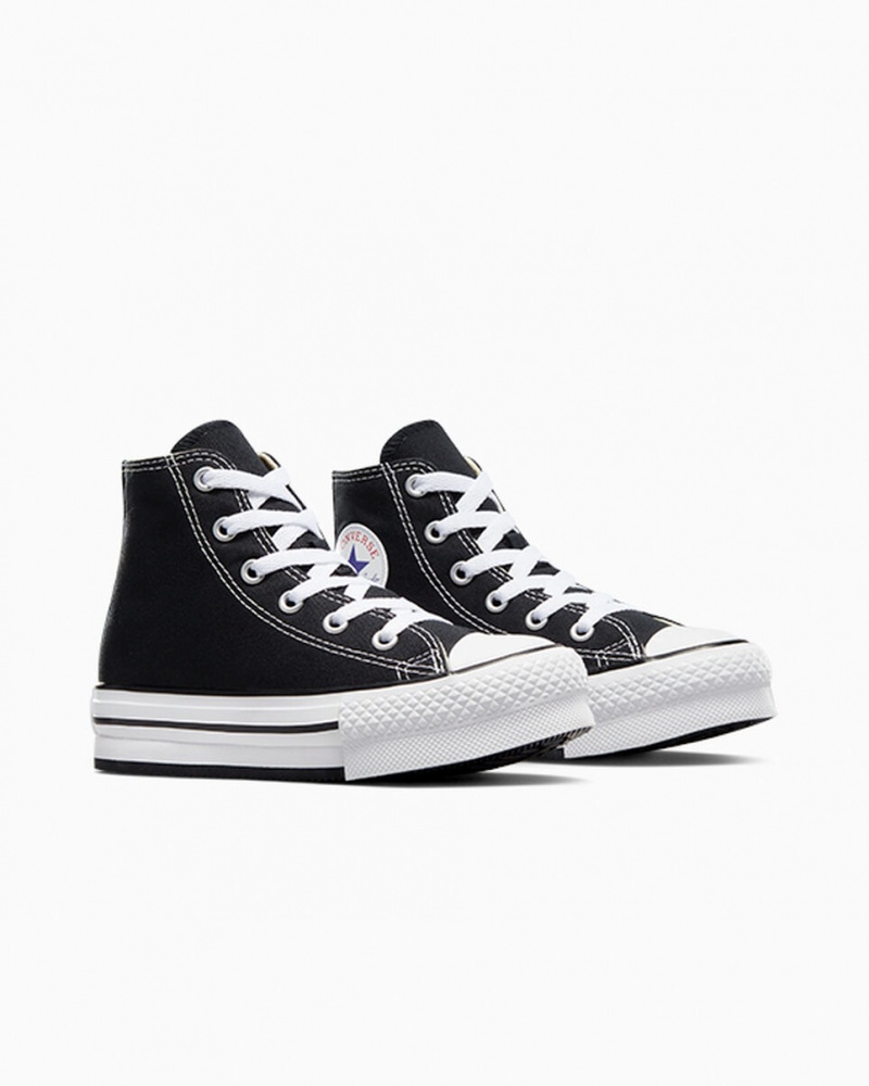 Converse Chuck Taylor All Star Lift Platform Sort Hvide Sort | 36092ENLD