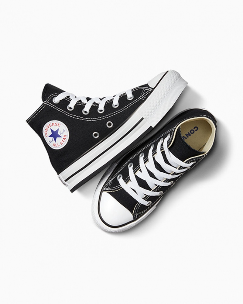 Converse Chuck Taylor All Star Lift Platform Sort Hvide Sort | 36092ENLD