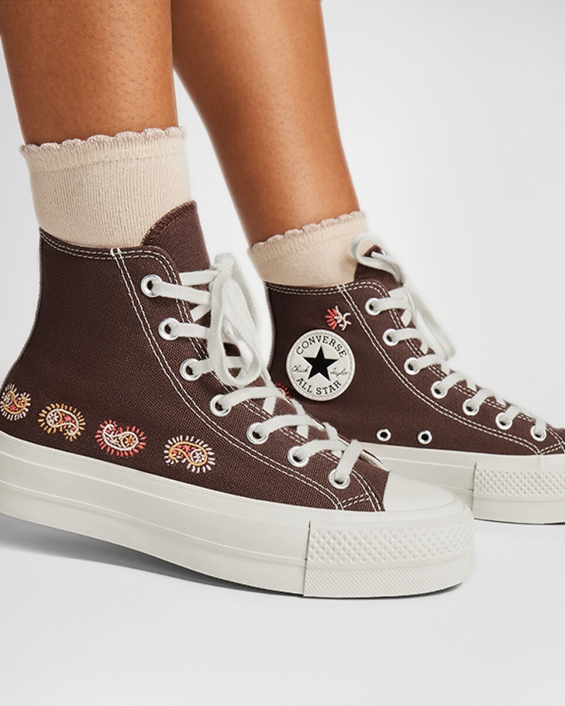 Converse Chuck Taylor All Star Lift Platform Crafted Evolution Brune Lyserød | 23164FHNE