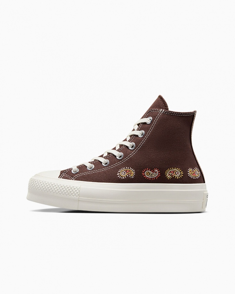 Converse Chuck Taylor All Star Lift Platform Crafted Evolution Brune Lyserød | 23164FHNE