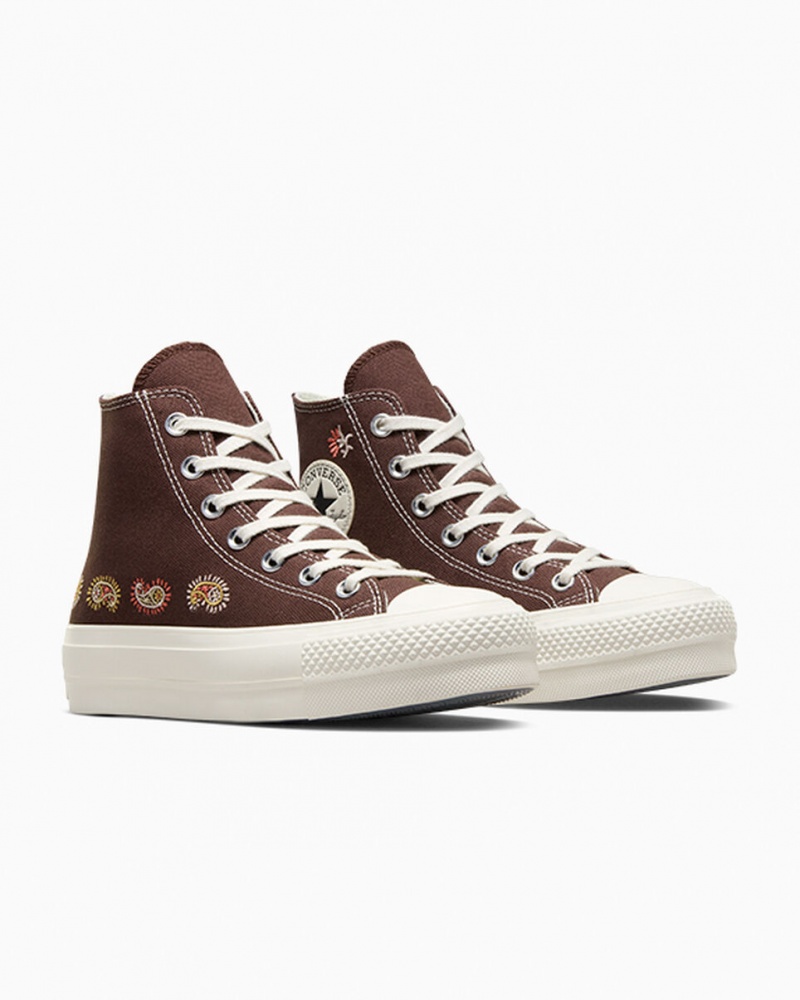 Converse Chuck Taylor All Star Lift Platform Crafted Evolution Brune Lyserød | 23164FHNE