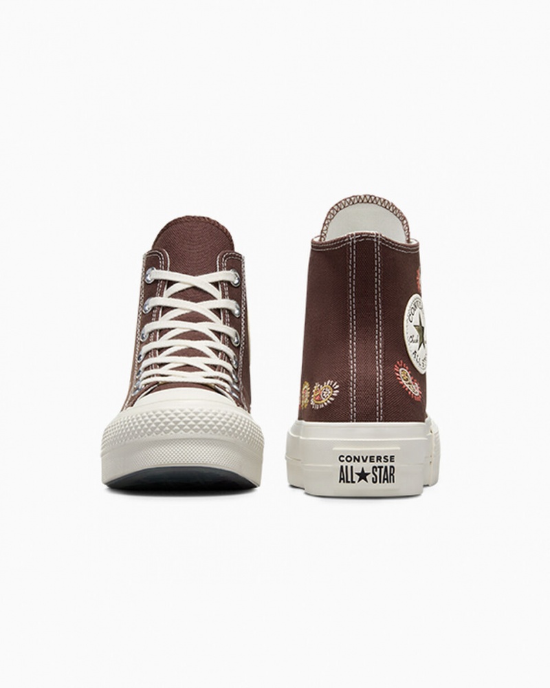 Converse Chuck Taylor All Star Lift Platform Crafted Evolution Brune Lyserød | 23164FHNE