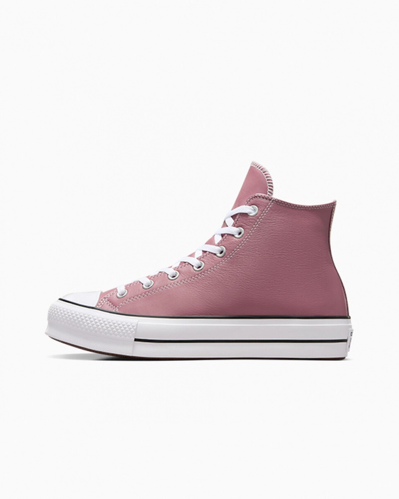 Converse Chuck Taylor All Star Lift Platform Excess Materials Lyserød Hvide Sort | 21458PSAB