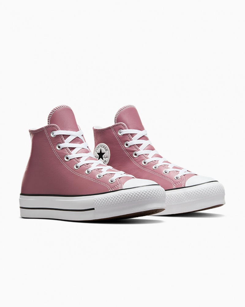 Converse Chuck Taylor All Star Lift Platform Excess Materials Lyserød Hvide Sort | 21458PSAB