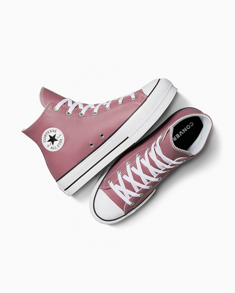 Converse Chuck Taylor All Star Lift Platform Excess Materials Lyserød Hvide Sort | 21458PSAB