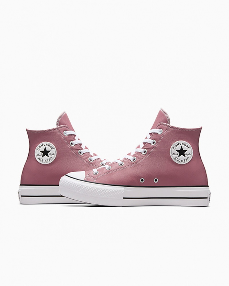 Converse Chuck Taylor All Star Lift Platform Excess Materials Lyserød Hvide Sort | 21458PSAB