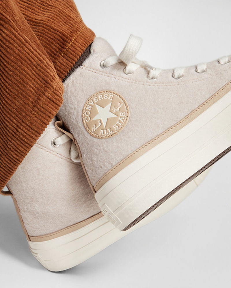 Converse Chuck Taylor All Star Lift Platform Faux Mohair Egret / Epic Dune / Egret | 50498UDCF