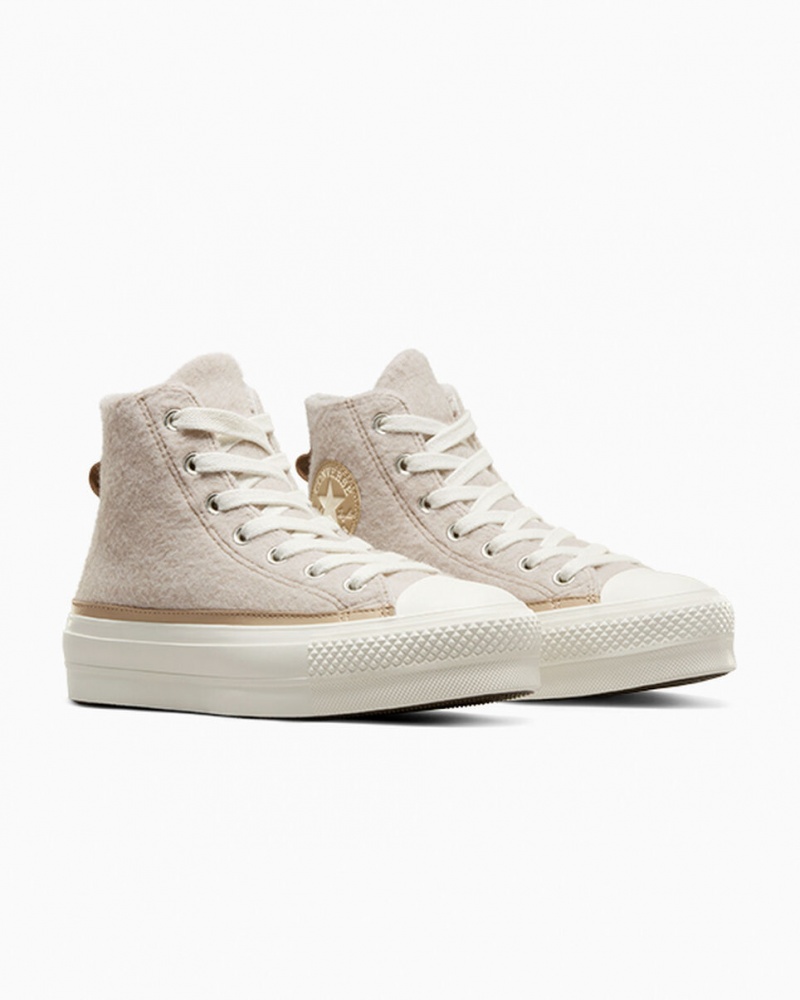 Converse Chuck Taylor All Star Lift Platform Faux Mohair Egret / Epic Dune / Egret | 50498UDCF