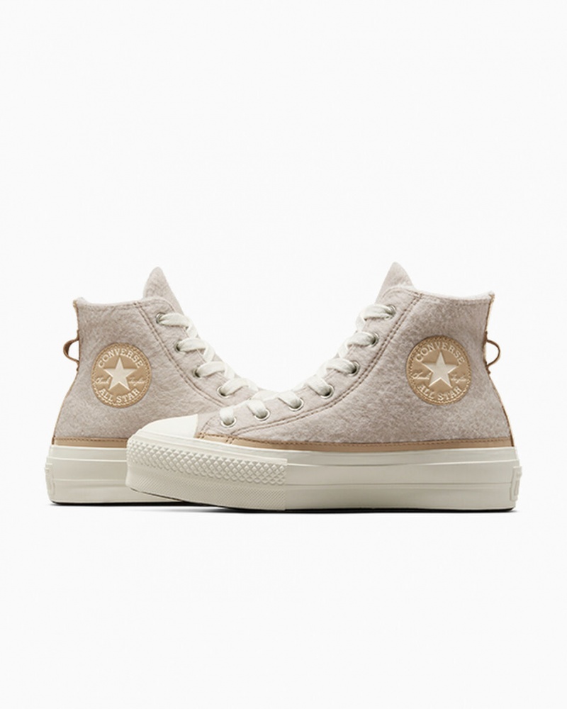 Converse Chuck Taylor All Star Lift Platform Faux Mohair Egret / Epic Dune / Egret | 50498UDCF