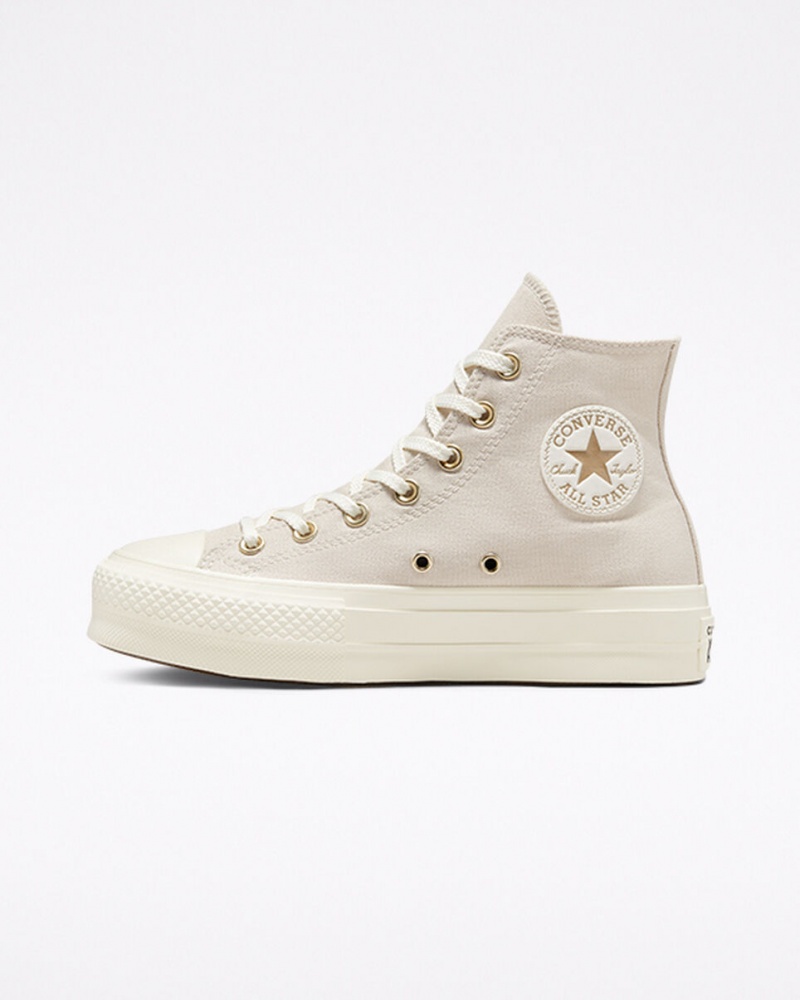 Converse Chuck Taylor All Star Lift Platform Golden Elements Lyseguld | 70198ISHE