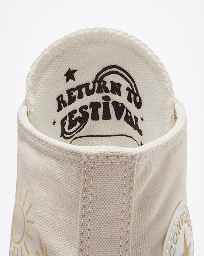 Converse Chuck Taylor All Star Lift Platform Golden Elements Lyseguld | 70198ISHE