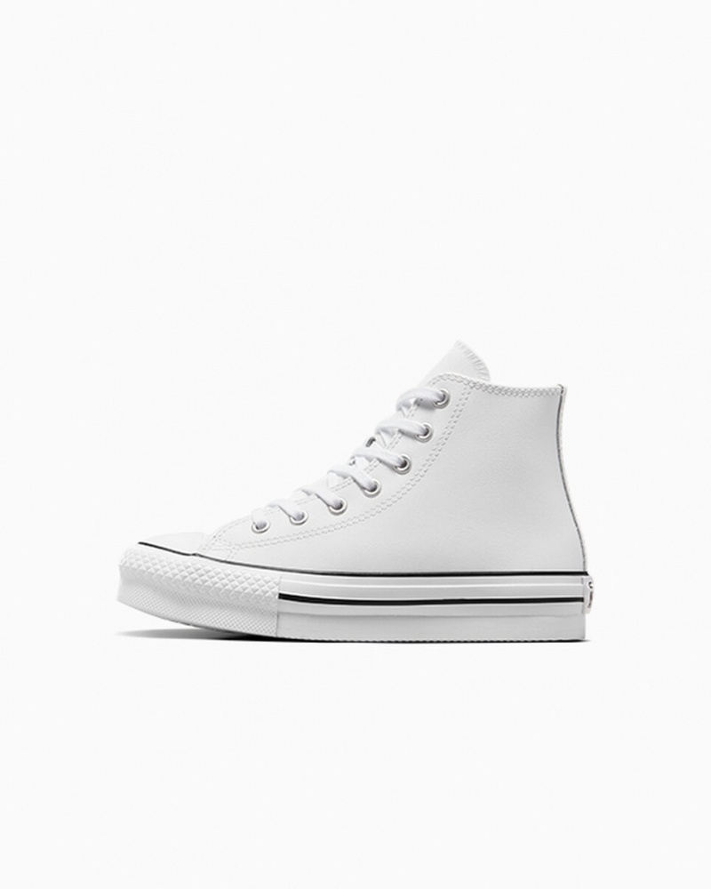 Converse Chuck Taylor All Star Lift Platform Læder Hvide Sort | 45981MLIW