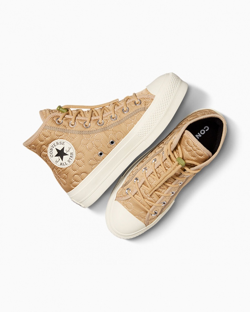 Converse Chuck Taylor All Star Lift Platform Quiltet Khaki | 27498MAPG