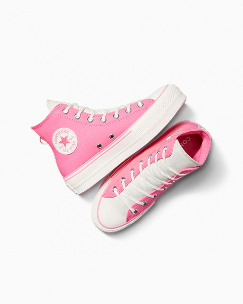 Converse Chuck Taylor All Star Lift Platform Retro Varsity Lyserød Lyserød | 61324WDQH