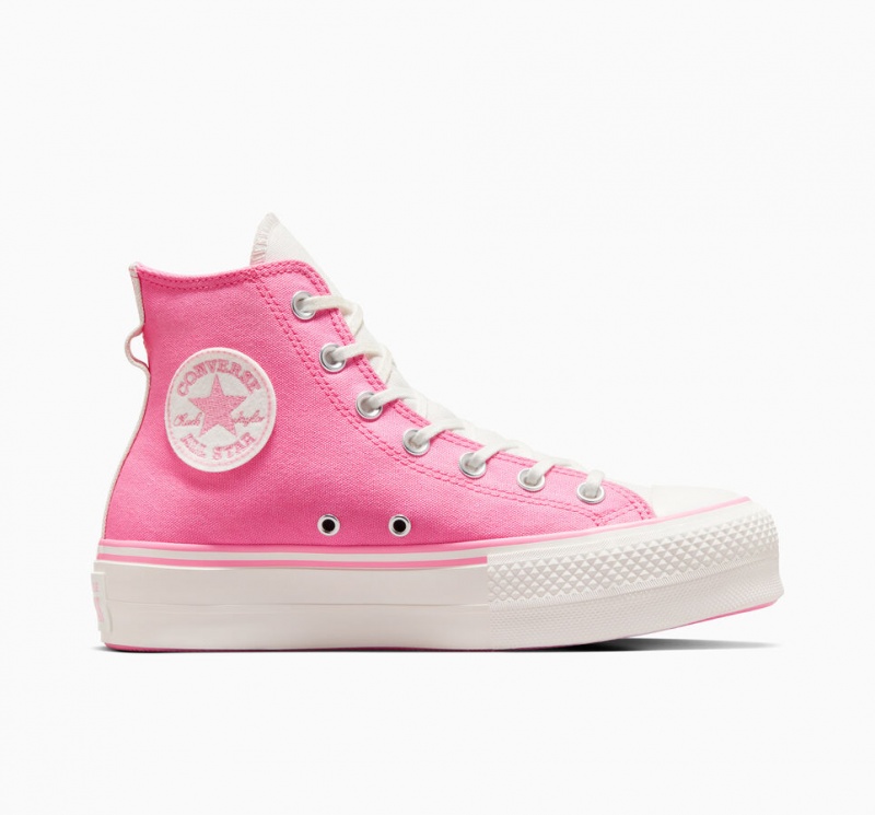 Converse Chuck Taylor All Star Lift Platform Retro Varsity Lyserød Lyserød | 61324WDQH