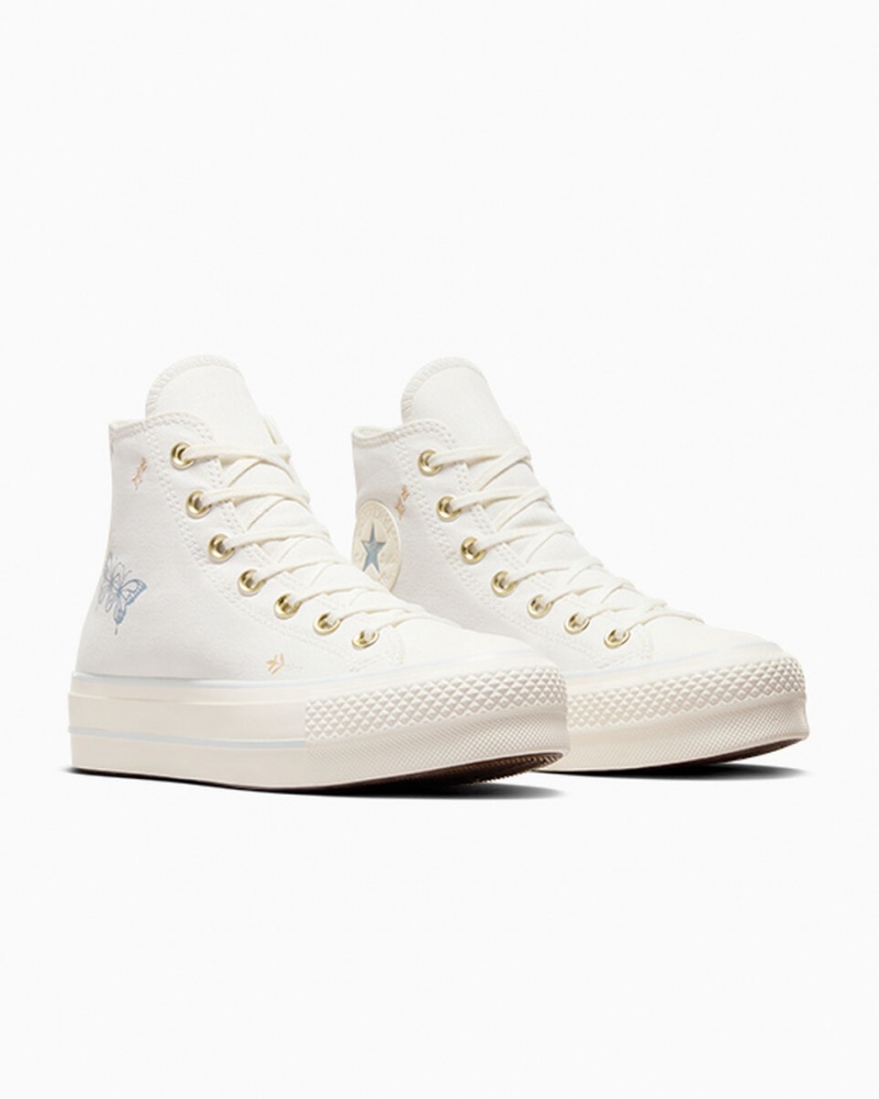 Converse Chuck Taylor All Star Lift Platform Tiny Tattoos Hvide Blå | 09437AFPR