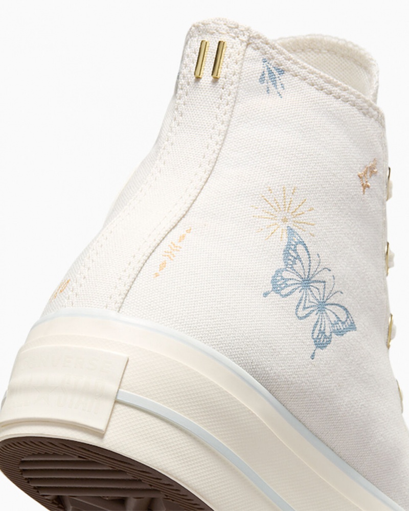 Converse Chuck Taylor All Star Lift Platform Tiny Tattoos Hvide Blå | 09437AFPR