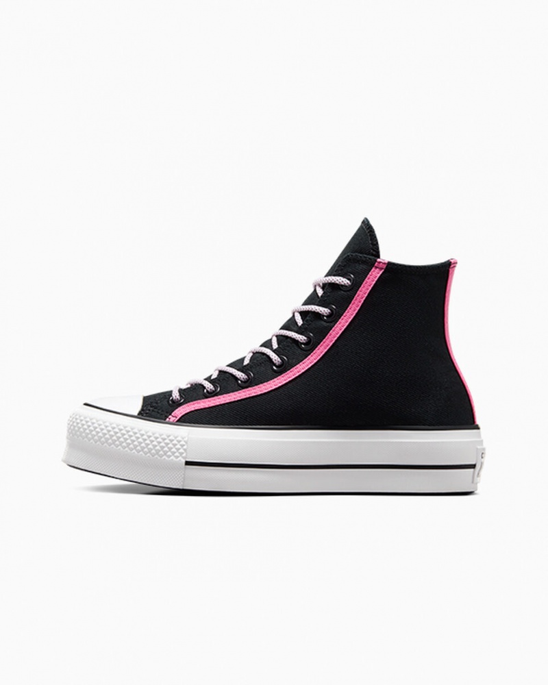 Converse Chuck Taylor All Star Lift Platform Utility Twist Sort Lyserød Hvide | 35826NZTS