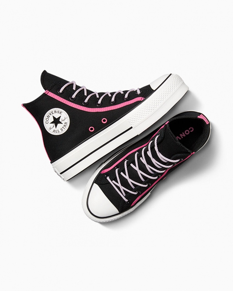 Converse Chuck Taylor All Star Lift Platform Utility Twist Sort Lyserød Hvide | 35826NZTS