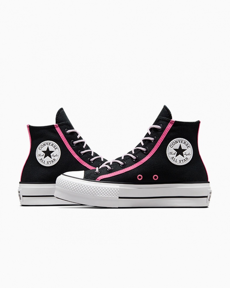 Converse Chuck Taylor All Star Lift Platform Utility Twist Sort Lyserød Hvide | 35826NZTS