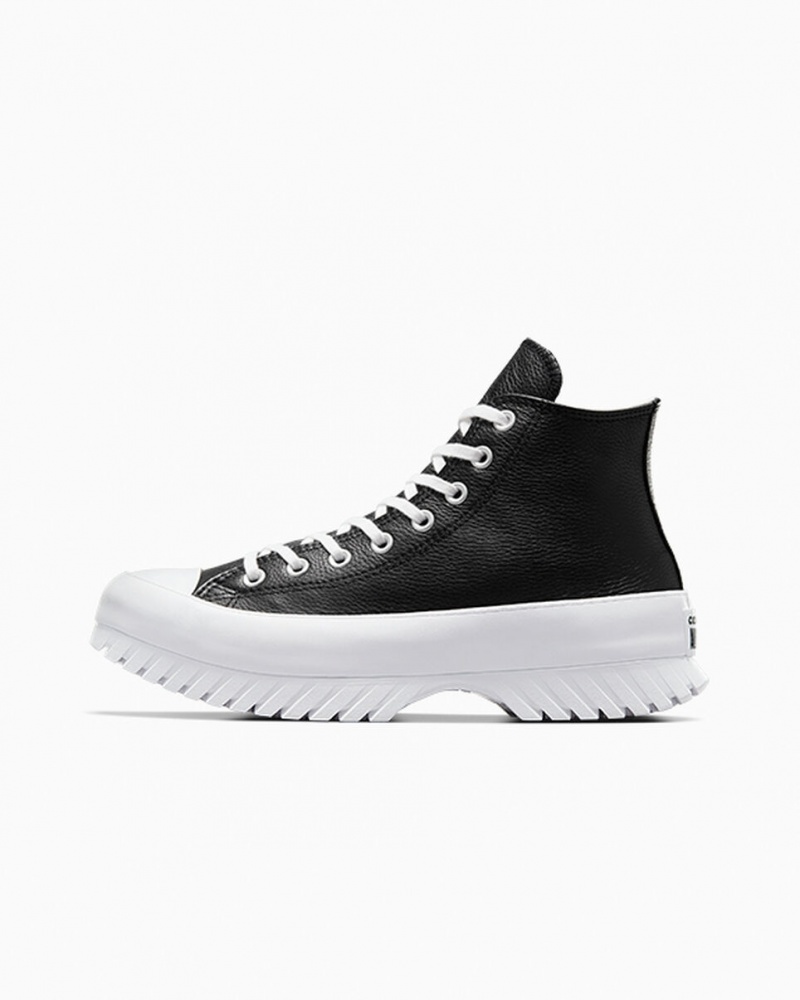 Converse Chuck Taylor All Star Lugged 2.0 Læder Sort Hvide | 21904ECAB