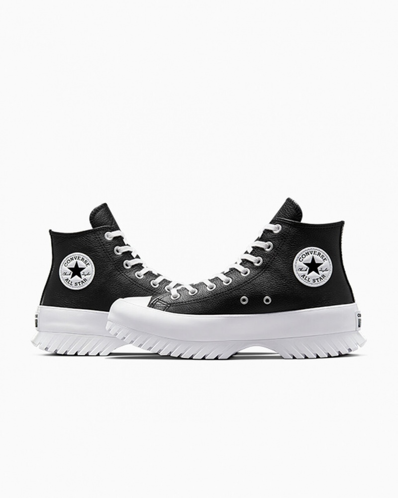 Converse Chuck Taylor All Star Lugged 2.0 Læder Sort Hvide | 21904ECAB