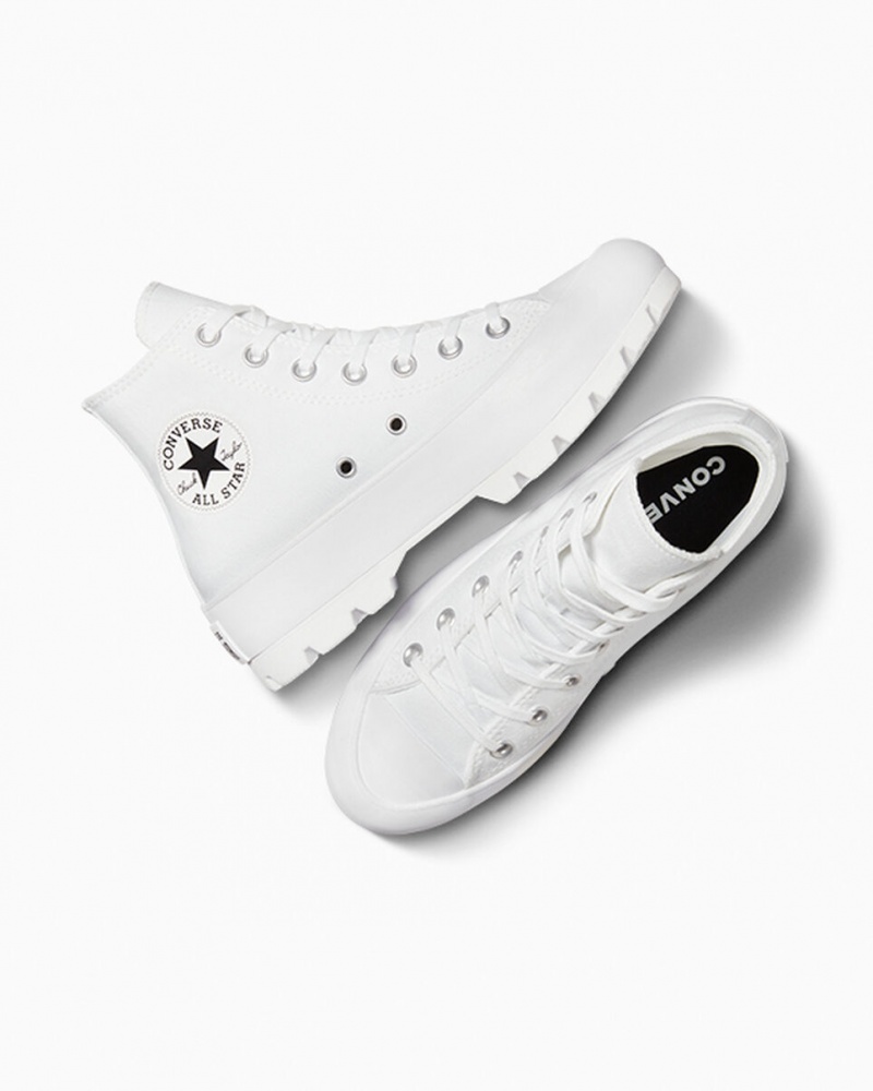 Converse Chuck Taylor All Star Lugged Hvide Sort Hvide | 75401OWVJ