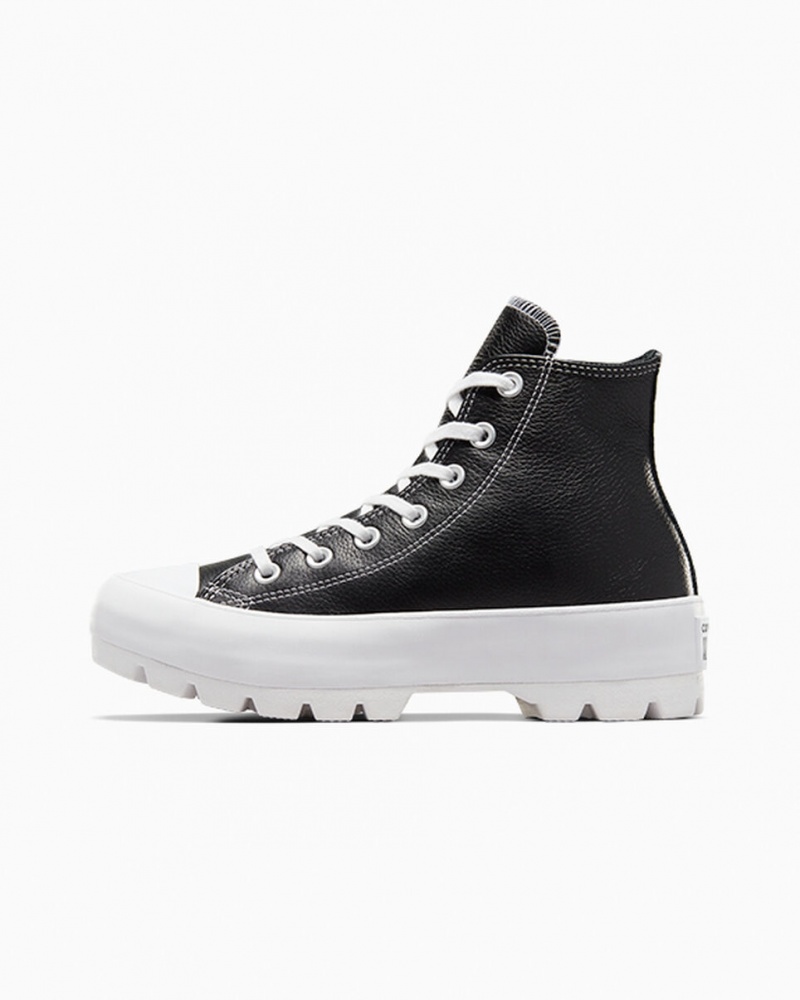 Converse Chuck Taylor All Star Lugged Læder Sort Hvide Hvide | 25317BCFK