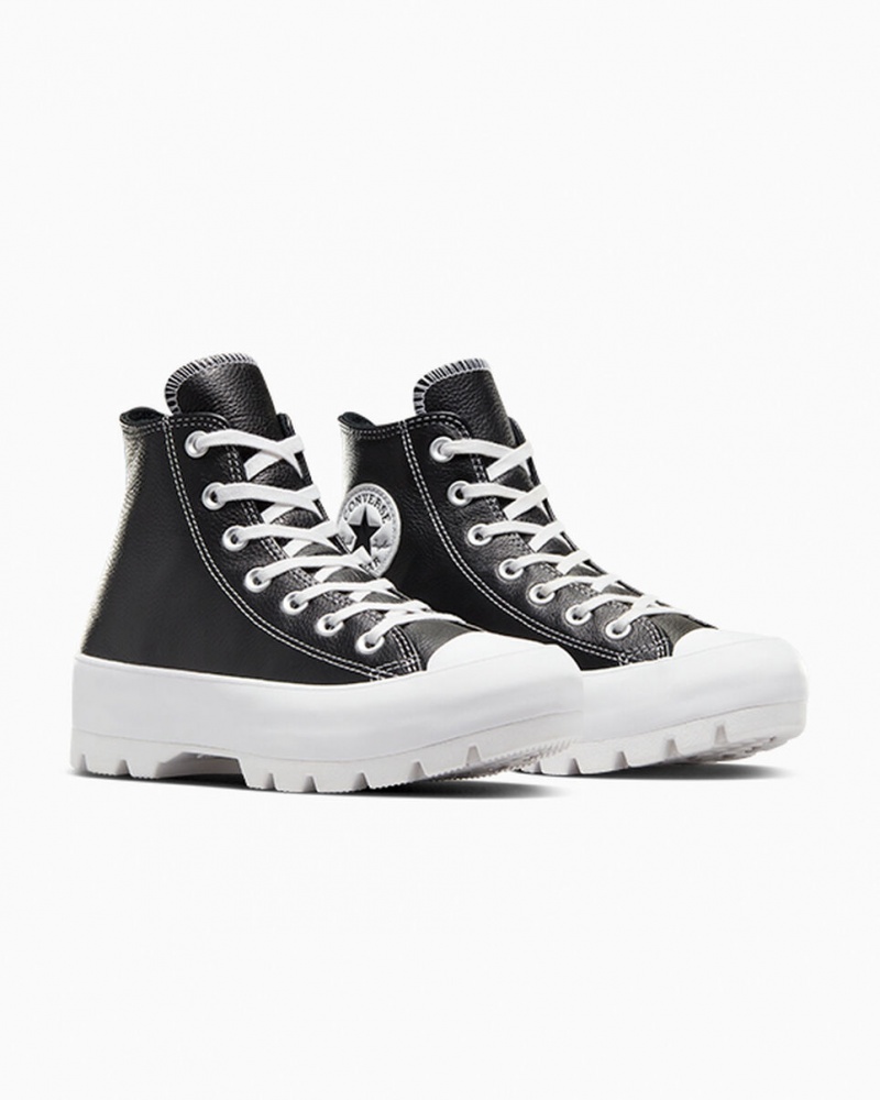 Converse Chuck Taylor All Star Lugged Læder Sort Hvide Hvide | 25317BCFK