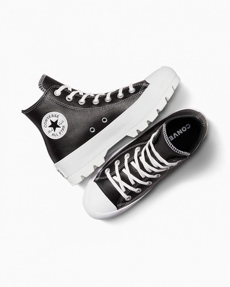 Converse Chuck Taylor All Star Lugged Læder Sort Hvide Hvide | 25317BCFK