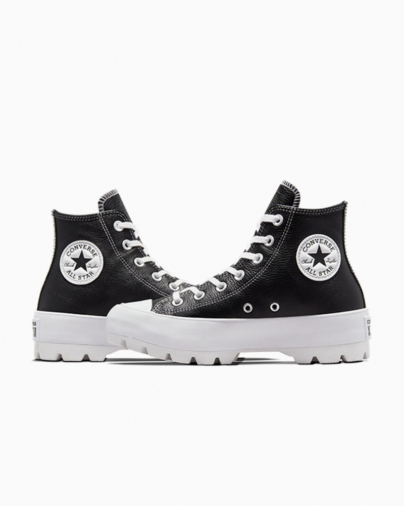 Converse Chuck Taylor All Star Lugged Læder Sort Hvide Hvide | 25317BCFK