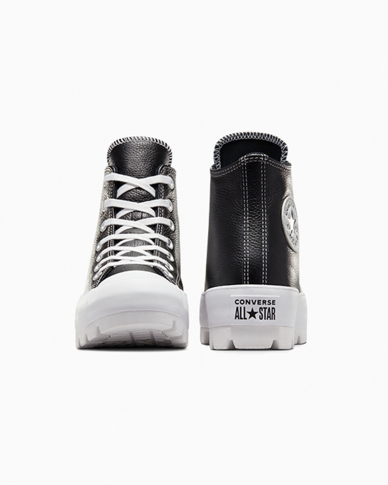 Converse Chuck Taylor All Star Lugged Læder Sort Hvide Hvide | 25317BCFK