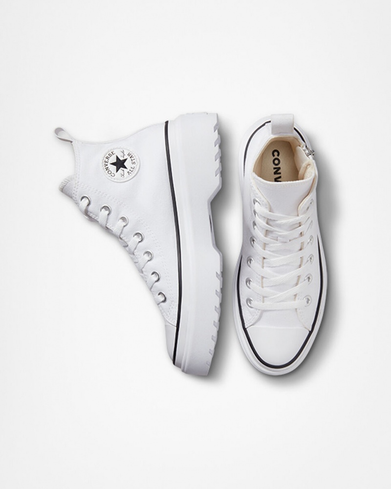 Converse Chuck Taylor All Star Lugged Lift Platform Canvas Hvide Hvide Sort | 86907SWTA