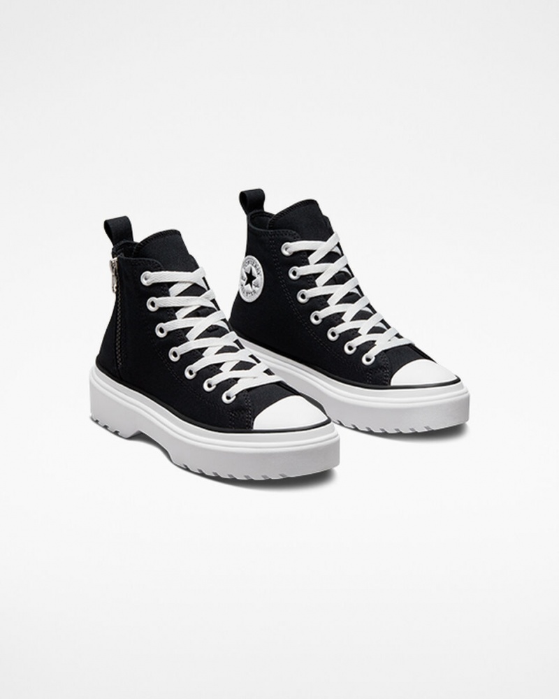 Converse Chuck Taylor All Star Lugged Lift Platform Canvas Sort Sort Hvide | 10352KRWQ