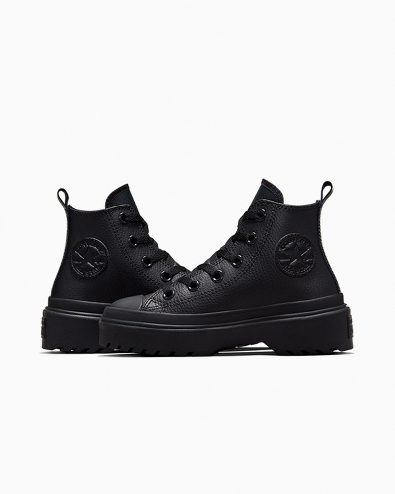 Converse Chuck Taylor All Star Lugged Lift Platform Læder Sort Sort Sort | 30568ZMQA