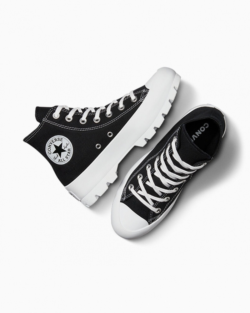 Converse Chuck Taylor All Star Lugged Sort Hvide Sort | 81593AZRY