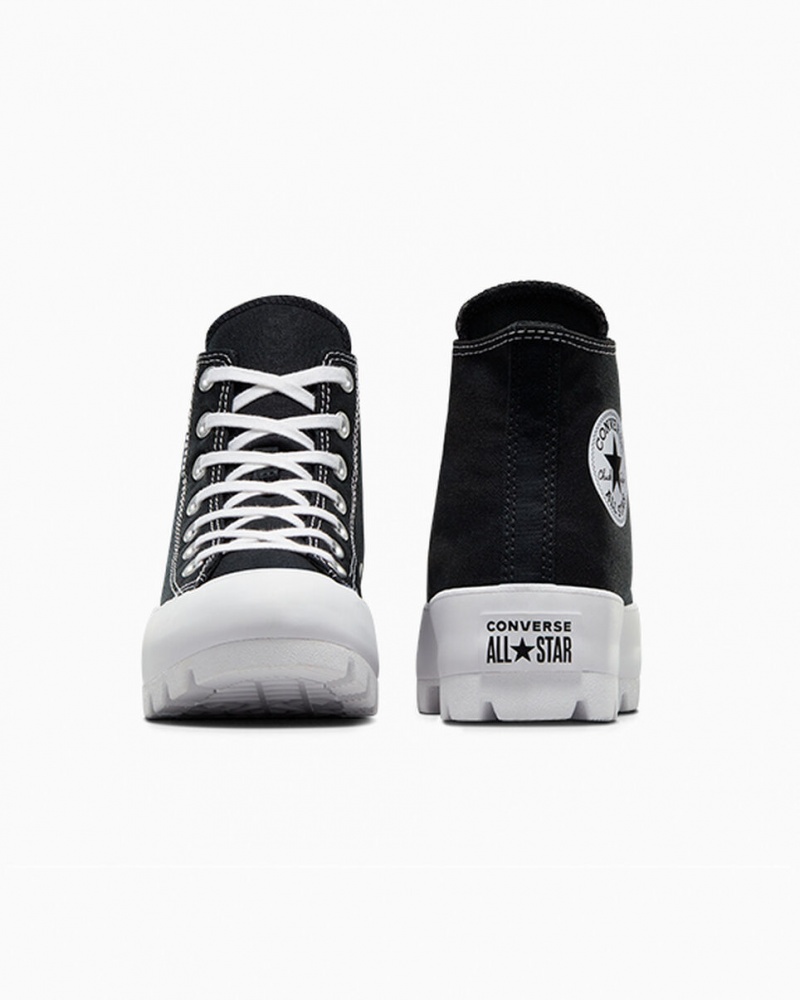 Converse Chuck Taylor All Star Lugged Sort Hvide Sort | 81593AZRY