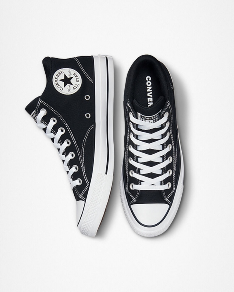 Converse Chuck Taylor All Star Malden Street Sort Hvide Sort | 98604RAID