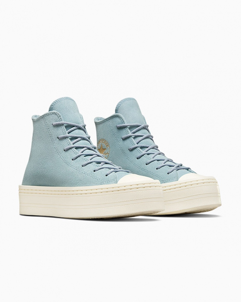 Converse Chuck Taylor All Star Modern Lift Platform Ruskind Blå | 03275CAMF