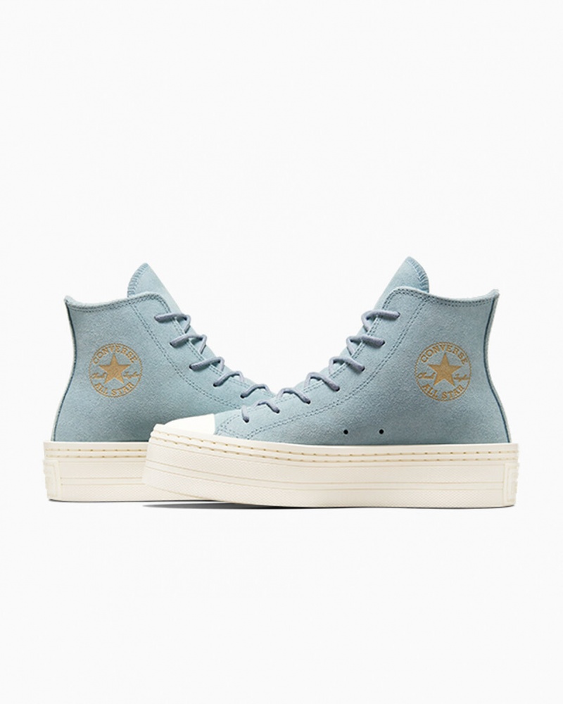 Converse Chuck Taylor All Star Modern Lift Platform Ruskind Blå | 03275CAMF