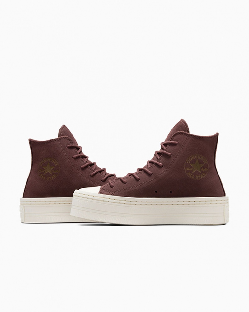 Converse Chuck Taylor All Star Modern Lift Platform Ruskind Brune | 17628JVGF