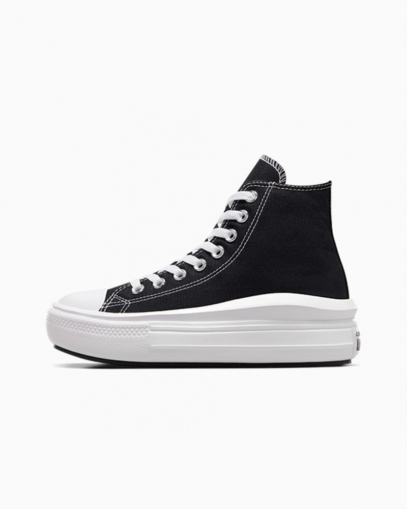 Converse Chuck Taylor All Star Move Platform Sort Hvide | 73950ZRHT