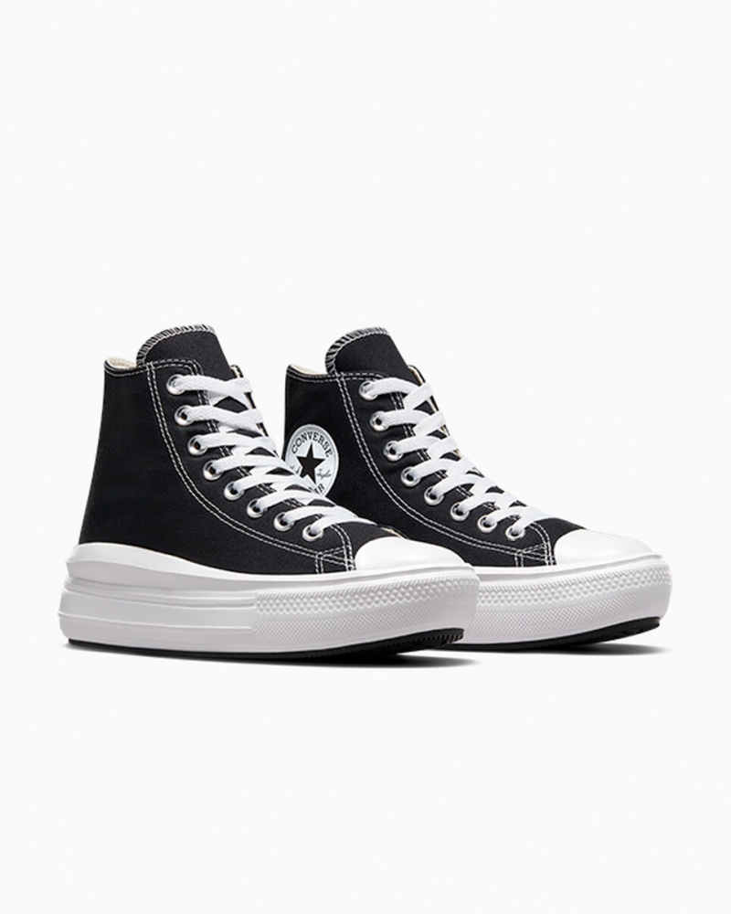 Converse Chuck Taylor All Star Move Platform Sort Hvide | 73950ZRHT