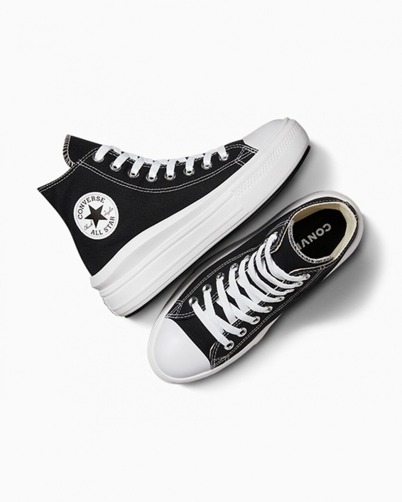 Converse Chuck Taylor All Star Move Platform Sort Hvide | 73950ZRHT