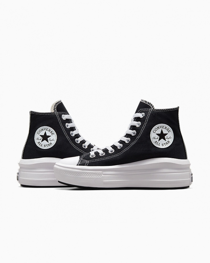 Converse Chuck Taylor All Star Move Platform Sort Hvide | 73950ZRHT