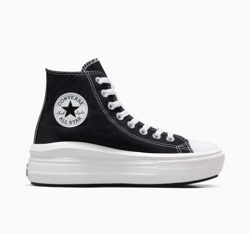 Converse Chuck Taylor All Star Move Platform Sort Hvide | 40965INYJ