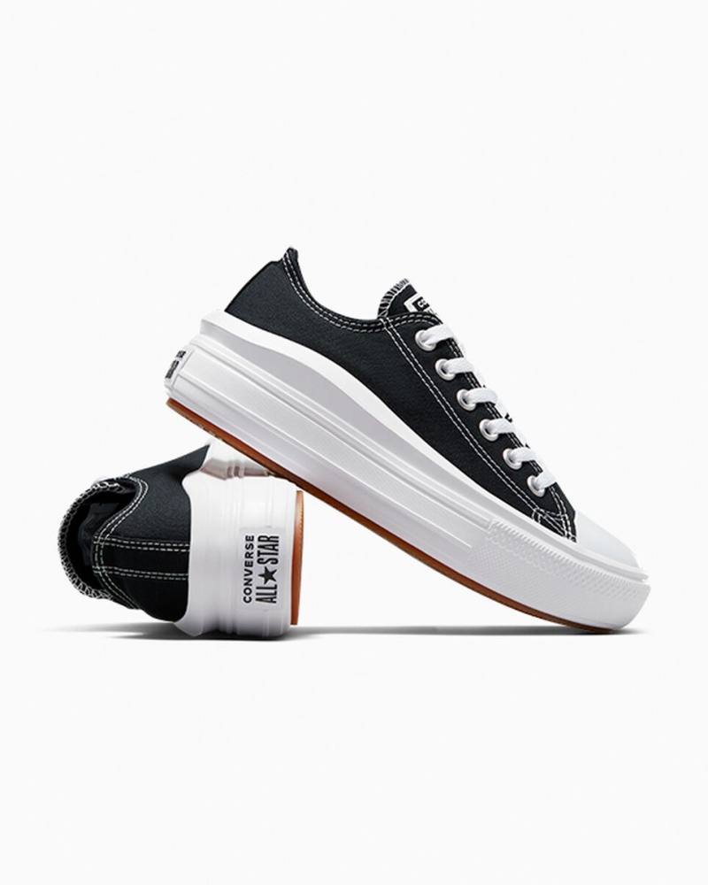 Converse Chuck Taylor All Star Move Platform Sort Hvide Hvide | 53619YPDU