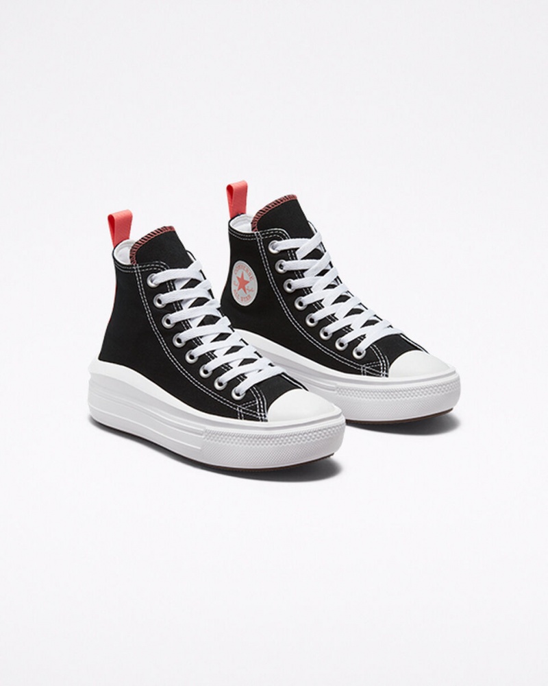 Converse Chuck Taylor All Star Move Platform Sort Lyserød Hvide | 60479ZKVJ